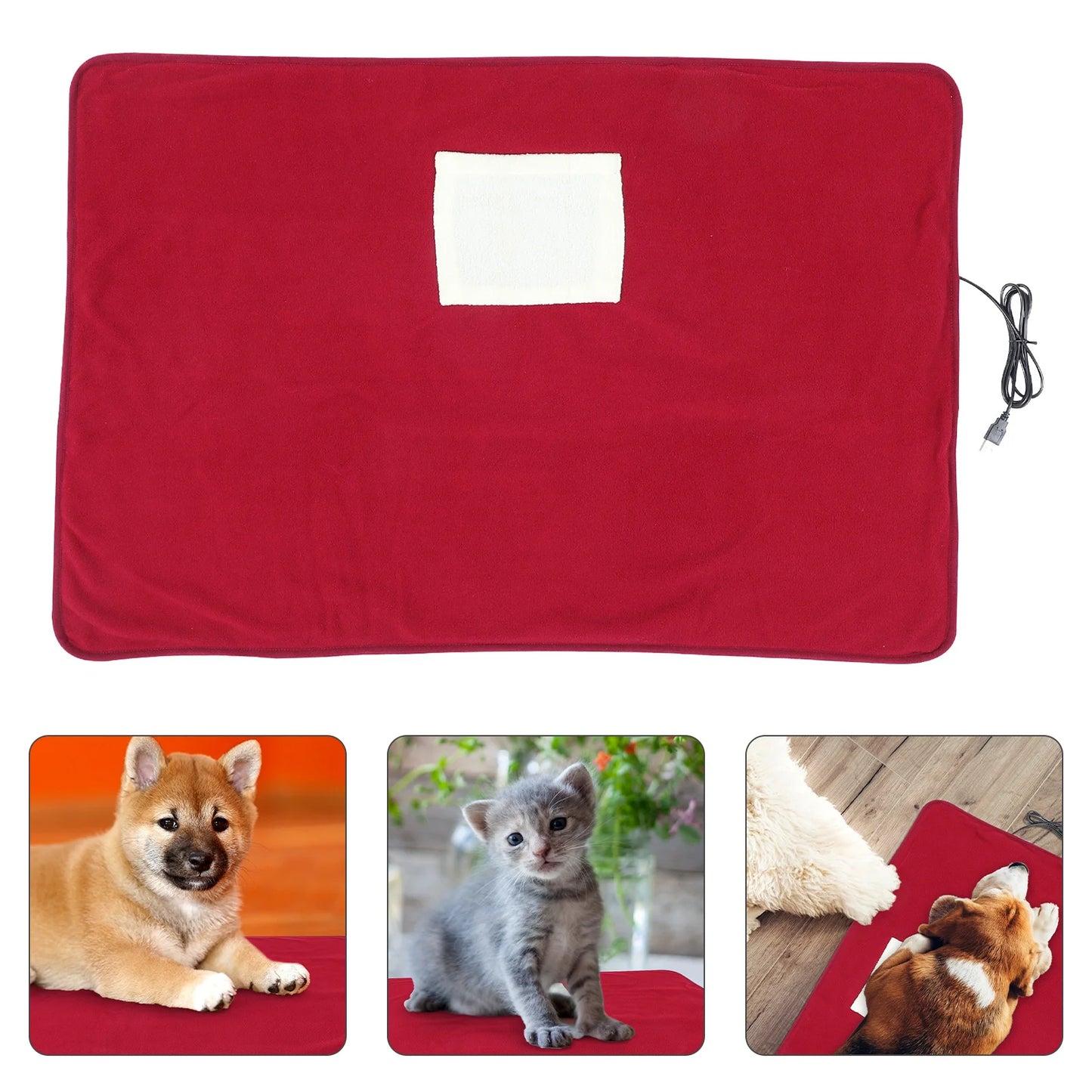 USB Pet Heating Mat Electric Blanket Dog Cat Warmer Pad for Home Use Pet Heating Pad Dog Warmer Mat USB Heater