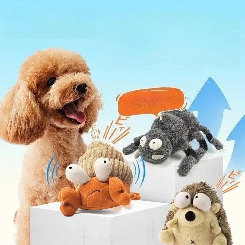 Dog toy plush vibrating ball pet voice automatic walking dancing crab cat dog toy fun interaction rechargeable pet toy for dog