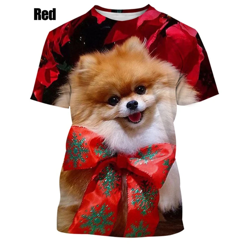the PUFFY POMERANIAN - New Summer Hot Sale Funny Dog Pomeranian 3D Printing High Quality Men's and Women's T-Shirt Tops, Cute Tee Clothing