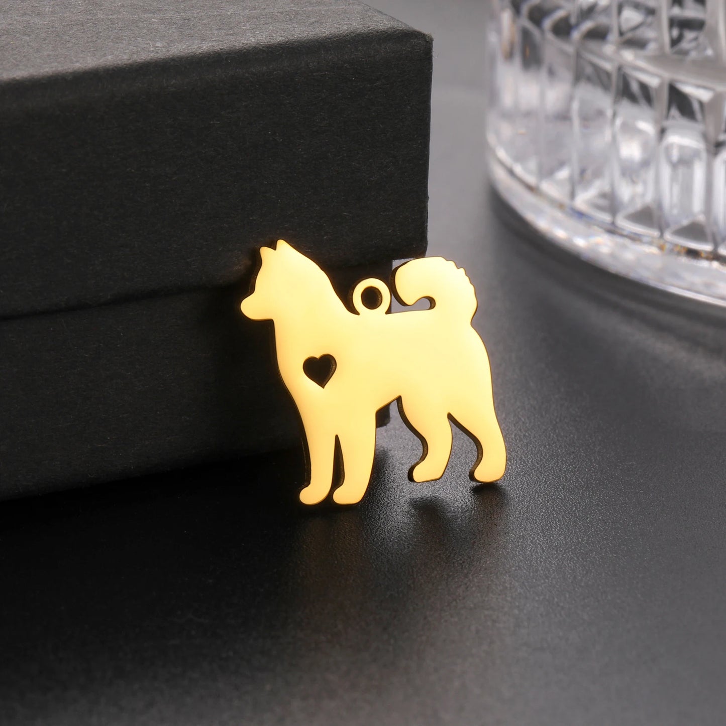 5 pieces/batch Cute Sausage Dog Wolf Pendant Stainless Steel DIY Earrings Bracelet Jewelry Fashion Jewelry Making