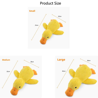 Hot dog sleeping with duck toys to relieve boredom of little yellow duck pet puppy interactive plush doll hug duck