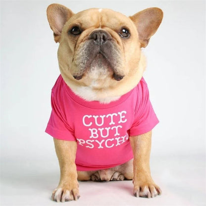Spring Summer Pet Dog Clothes Round Neck T-shirt for Small Dogs French Bulldog Shiba Inu Puppy Pullovers Letter Print Vest