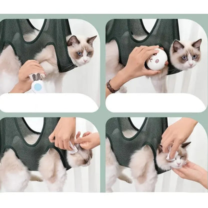 Pet Hammock Repairing Nail Auxiliary Holder Cat Dog Grooming Hammock Restraint Bag with 2 Hooks Cat Grooming Cleaning Holder