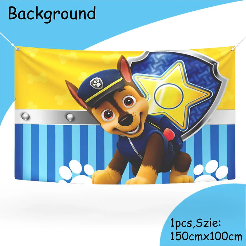 Chase Paw Patrol Birthday Party Gift Girl Party Supplies Children Favor Paper Tableware Ballon Plate Cup Table Accessories