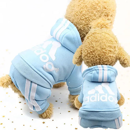 4 Legs Sweatshirt Fashion Stripes Puppy Clothes Soft Warm Pullover Dog Winter Jumpsuit Dog Hoodies for Small Medium Dogs Cats