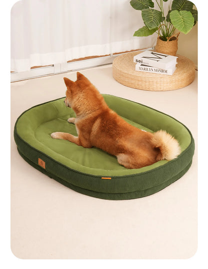 Corduroy Dog Bed Removable Washable Dogs Mat Winter Thickened Warmth Dogs Pad Soft Plush Anti-slip Pet Sofa Bed Dog Accessories