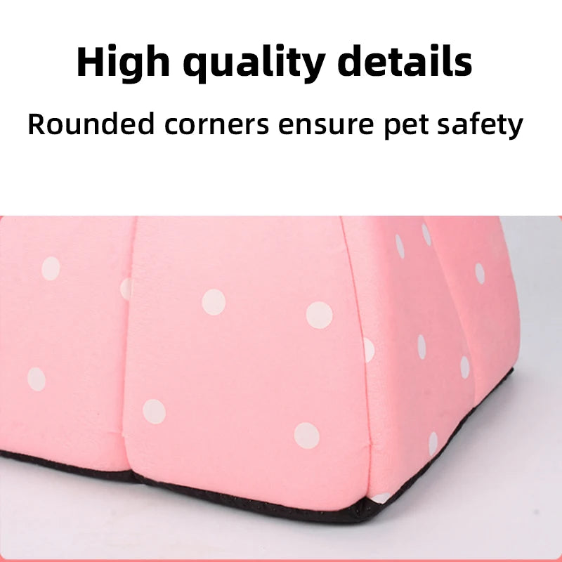 the DOGGY BERRY - Dog/Cat Soft Foldable Portable Strawberry House, Winter Autumn Dog/Puppy/Kitten Warm Bed Tent, Pet Supplies, Cute Cat/Dog Cave Nest