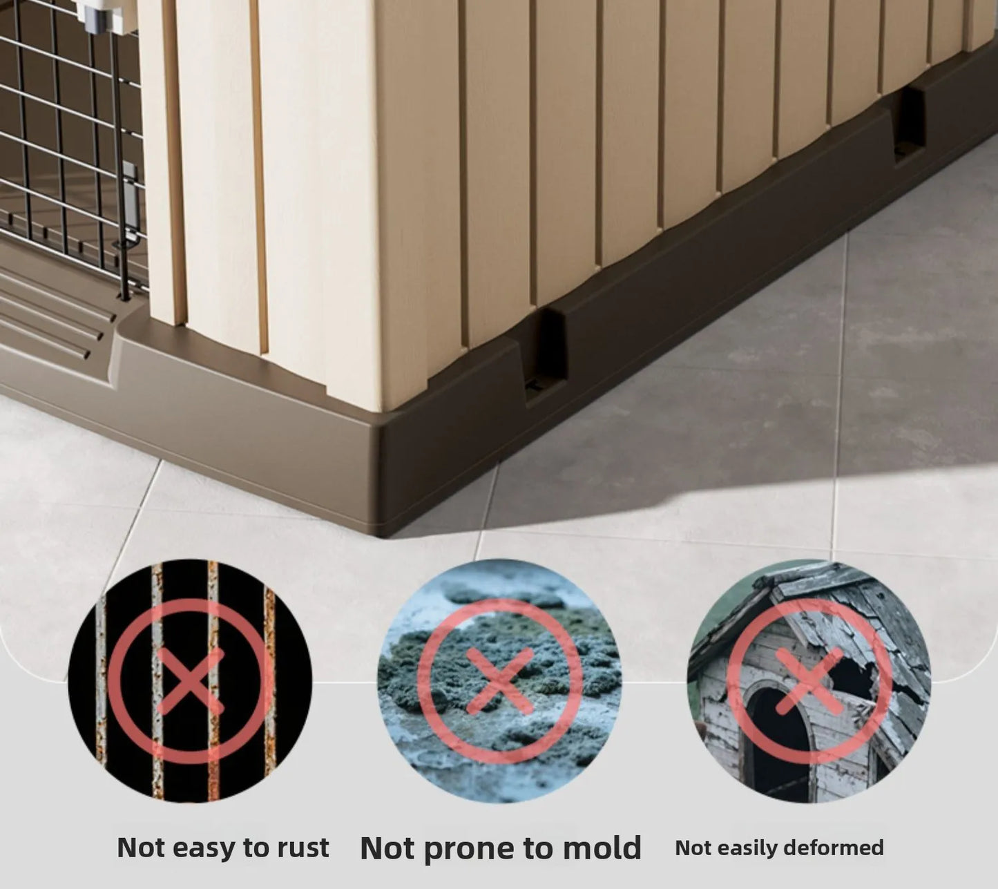 the HAPPY HOME - Kennel Outdoor Medium-Sized Dog Four-Season Universal Cold and Rain-Proof Pet Winter Doghouse, Villa Outdoor House Waterproof