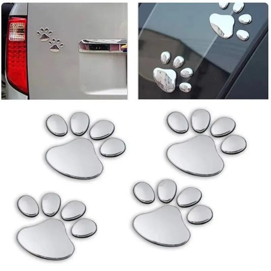 1/2/4Pairs 3D Stickers Paw Animal Dog Cat Cool Design Bear Foot Prints Footprint Decal Car Stickers for Auto Motorcycle