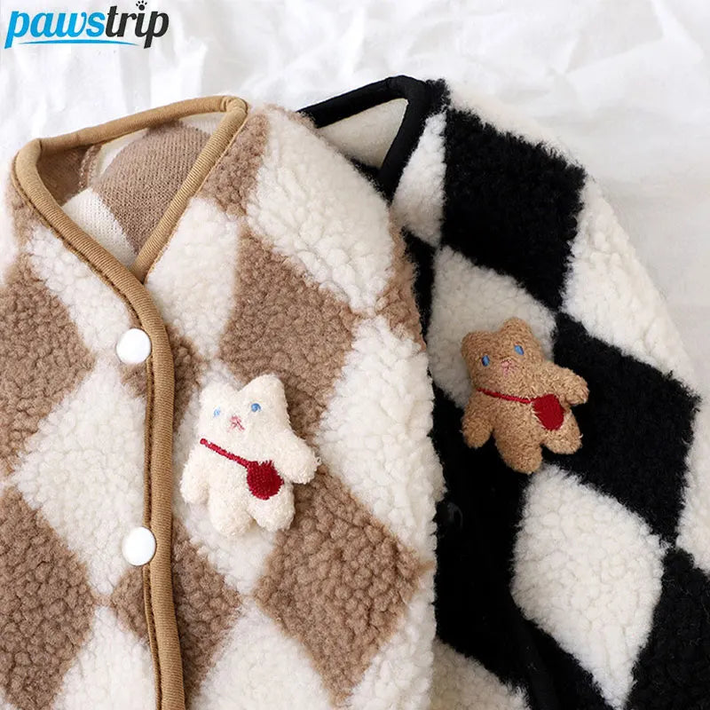 Dog Clothes  Plaid Fleece Pet Jacket for Small Dogs Winter Warm Puppy Coat Chihuahua Yorkshire Bichon Vest Costume Pet Supplies