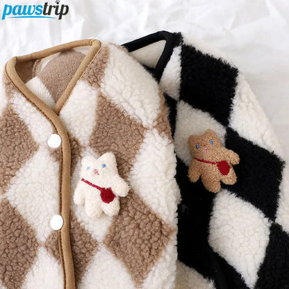 Dog Clothes  Plaid Fleece Pet Jacket for Small Dogs Winter Warm Puppy Coat Chihuahua Yorkshire Bichon Vest Costume Pet Supplies