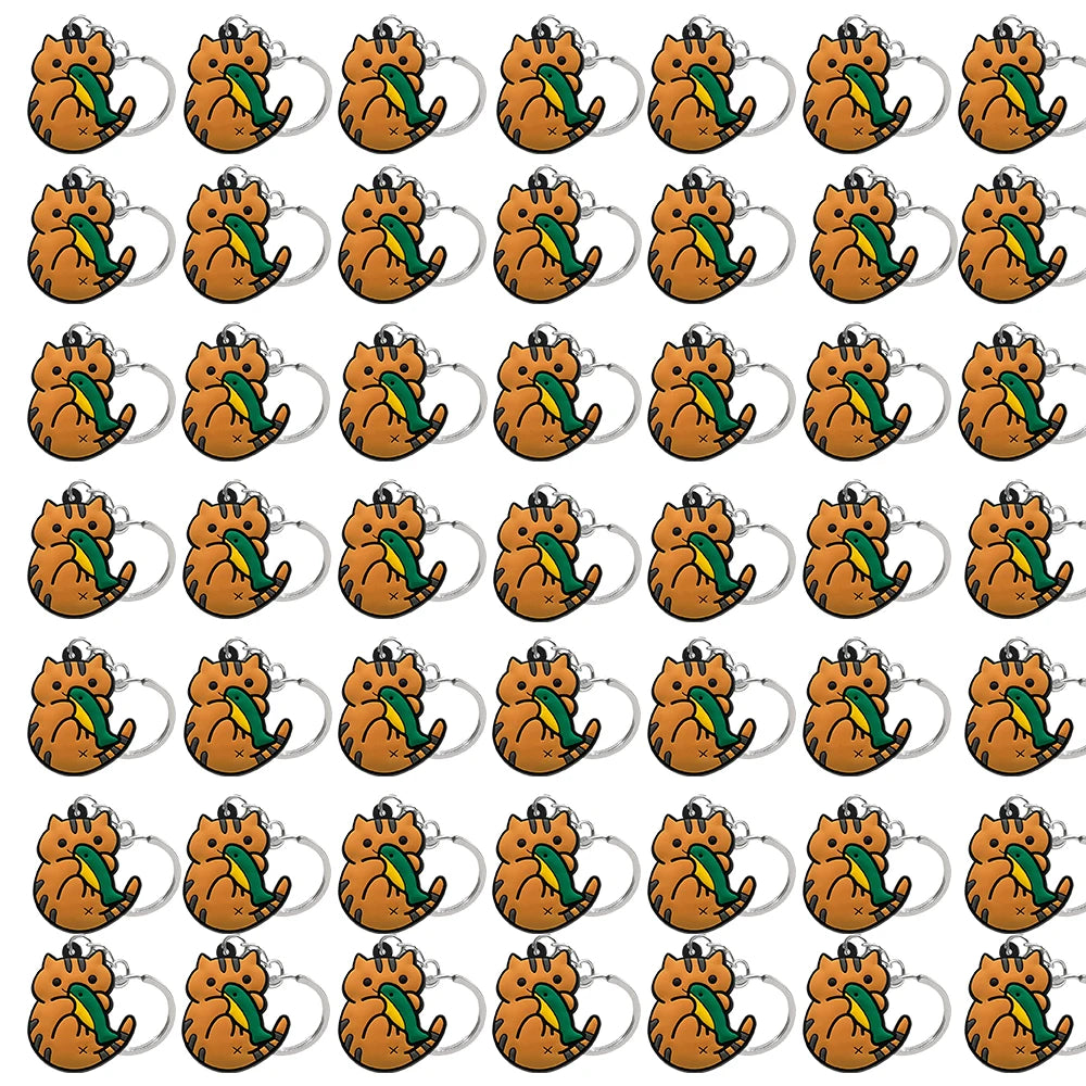 50PCS Cute Animal Keychain knife Ducks Dogs Cats Keyring for Women Men Kids Handbag Cool Car Key Accessories Friends Key Gifts