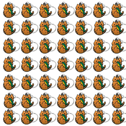 50PCS Cute Animal Keychain knife Ducks Dogs Cats Keyring for Women Men Kids Handbag Cool Car Key Accessories Friends Key Gifts