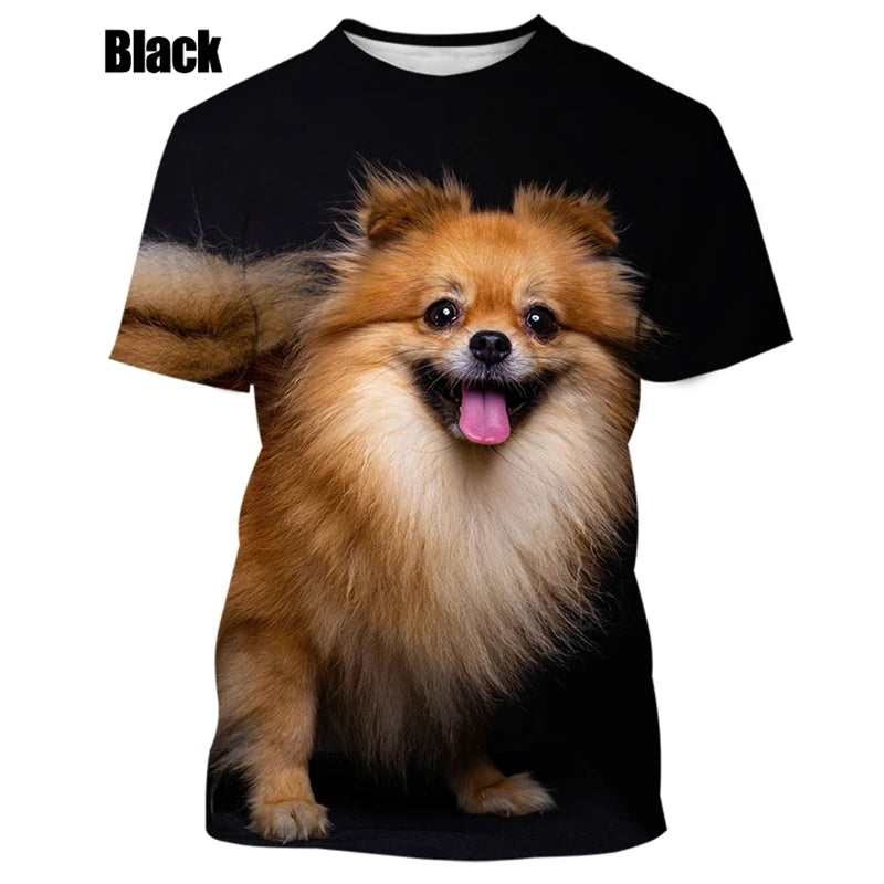 the PUFFY POMERANIAN - New Summer Hot Sale Funny Dog Pomeranian 3D Printing High Quality Men's and Women's T-Shirt Tops, Cute Tee Clothing