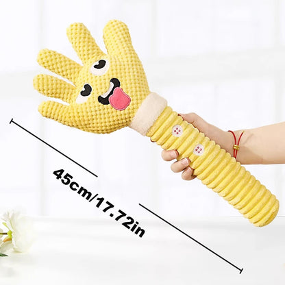 Dog Teething Plush Pet Teething Toys Palm-Shaped Squeaky Plush Chewing Toy Pet Supplies Bite Resistant Cute Plush Squeaky Dog To