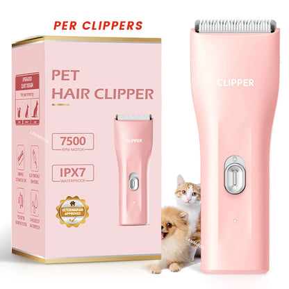 Small Dog Hair Clipper Electric Grooming Trimmer for Pets USB Rechargeable Cat Shaver Animals Haircut Machine waterproof