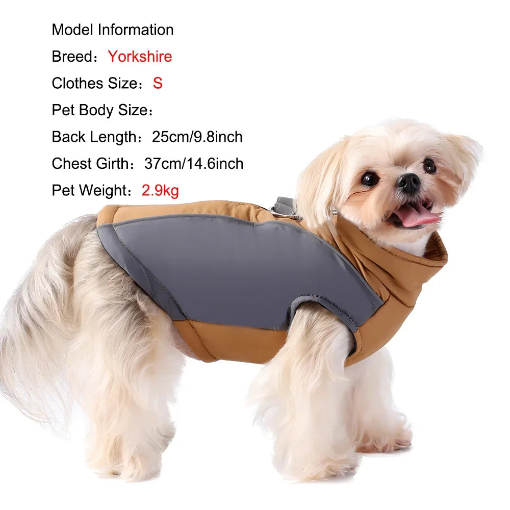 Pet Dog Clothes Autumn Winter Warm Puppy Coat Jacket For Small Medium Dogs Clothing with D-ring Reflective Chihuahua Pug Costume