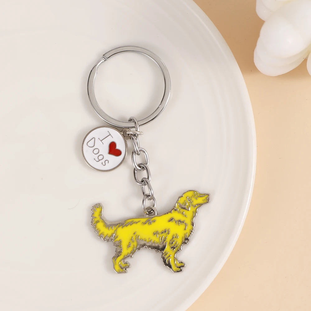 Pet dog car keychain pendant creative metal accessories key ring holiday gifts