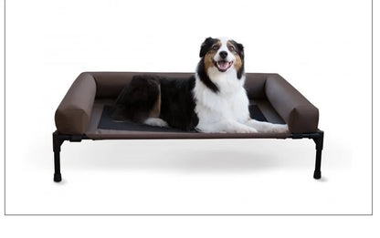Large Elevated Cooling Dog Bed Portable Anti-Chewing Outdoor Kennel with Non-Slip Foot Rest Pet Bed