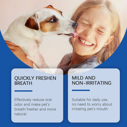 the BREATH FRESHER - Dog Mouth Cleaning Liquid, Tooth Stains Mouth Cleaning, Tartar Removal Bad Breath Freshens, Oral Deodorant Pet Teeth Cleaner Water
