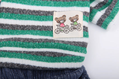 Boy Dog Cat Jumpsuit Rompers Striped Design Pet Puppy Coat Jacket Autumn Ouffit