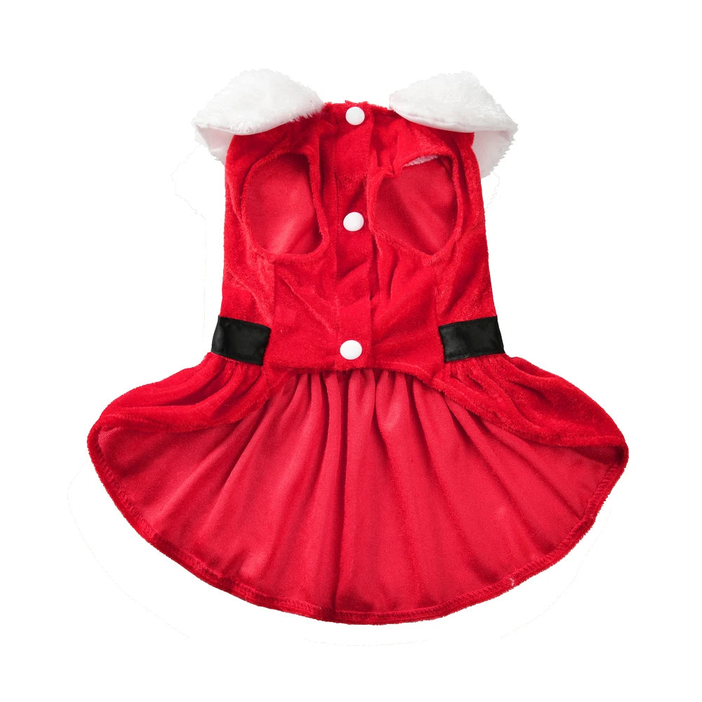 Pet Dog Dresses for Small Dogs Cat Christmas Party Red Princess Skirt Puppy Xmas Dress Chihuahua Yorkies Pug Poodle Costume