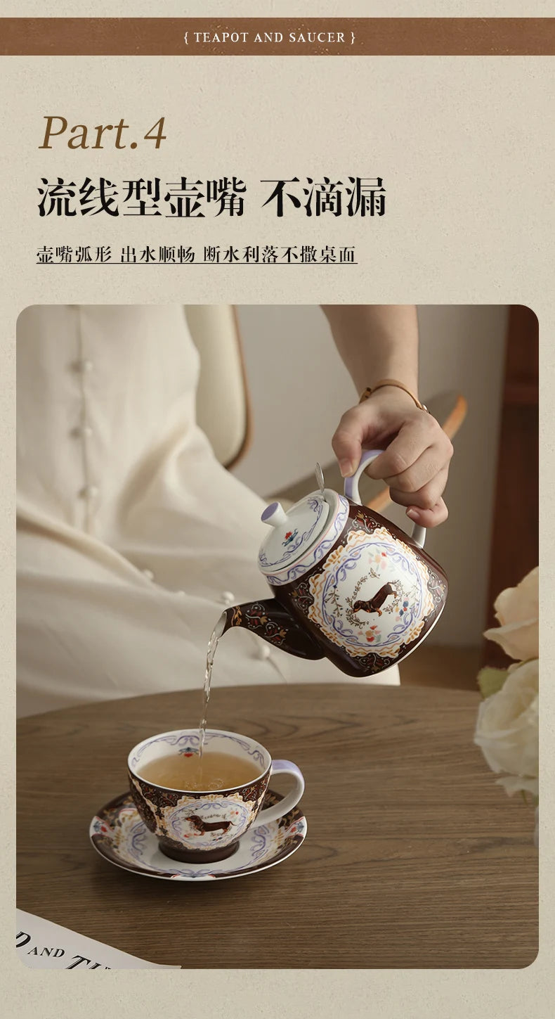 London Pottery 300ML Animal dog mug dish ceramics coffee cup tea Pair pottery tea cup set porcelain Cups for girlfriend gift