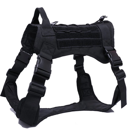 Heavy Duty Tactical Dog Harness, Military Nylon Dog Vest Adjustable Pet Vest for Large Dog Training Breathable Safety