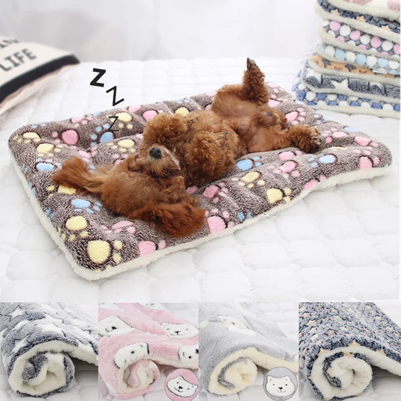 Soft Flannel Thickened Pet Blanket Dog Bed Mat for Puppy Cat Sofa Cushion Dog Beds Pets Keep Warm Sleeping Cover Dog Accessories