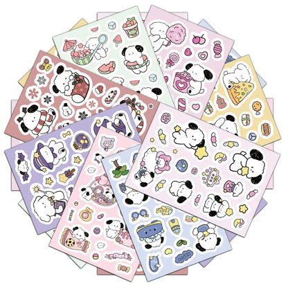 8PCS Happy Little White Dog Guka Stickers DIY Phone Cases Handbooks Decorative Cartoon Waterproof Stickers