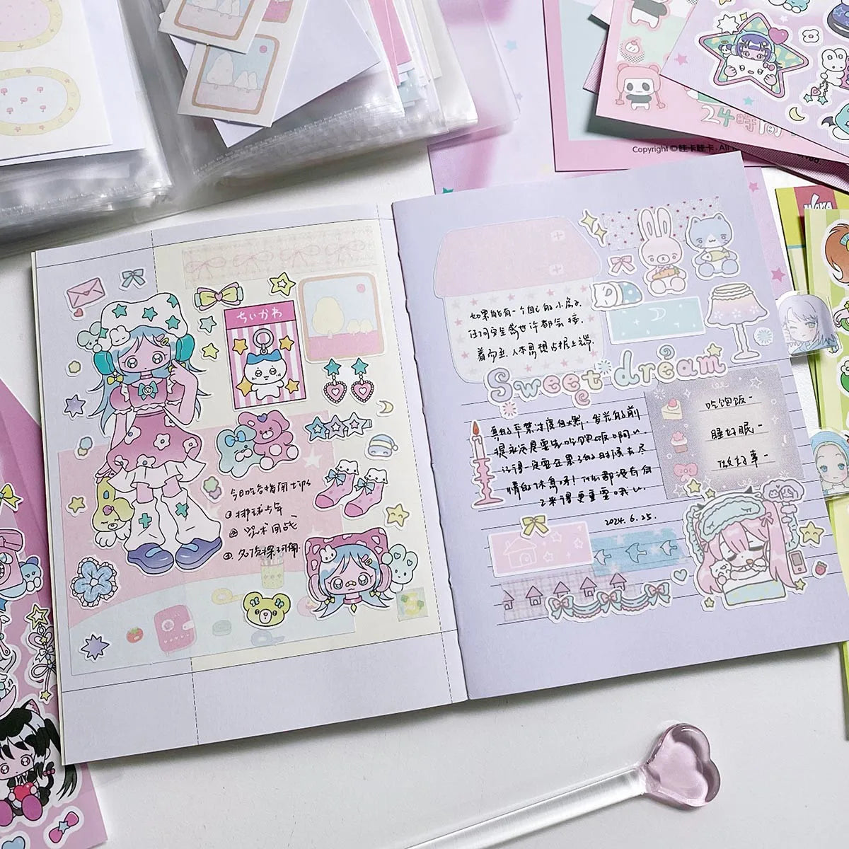 1Pc Scrapbook Material Sticker Decorative Stationery Sticker DIY Arts Crafts Album Deco Sticker Journal Planner Card Sticker