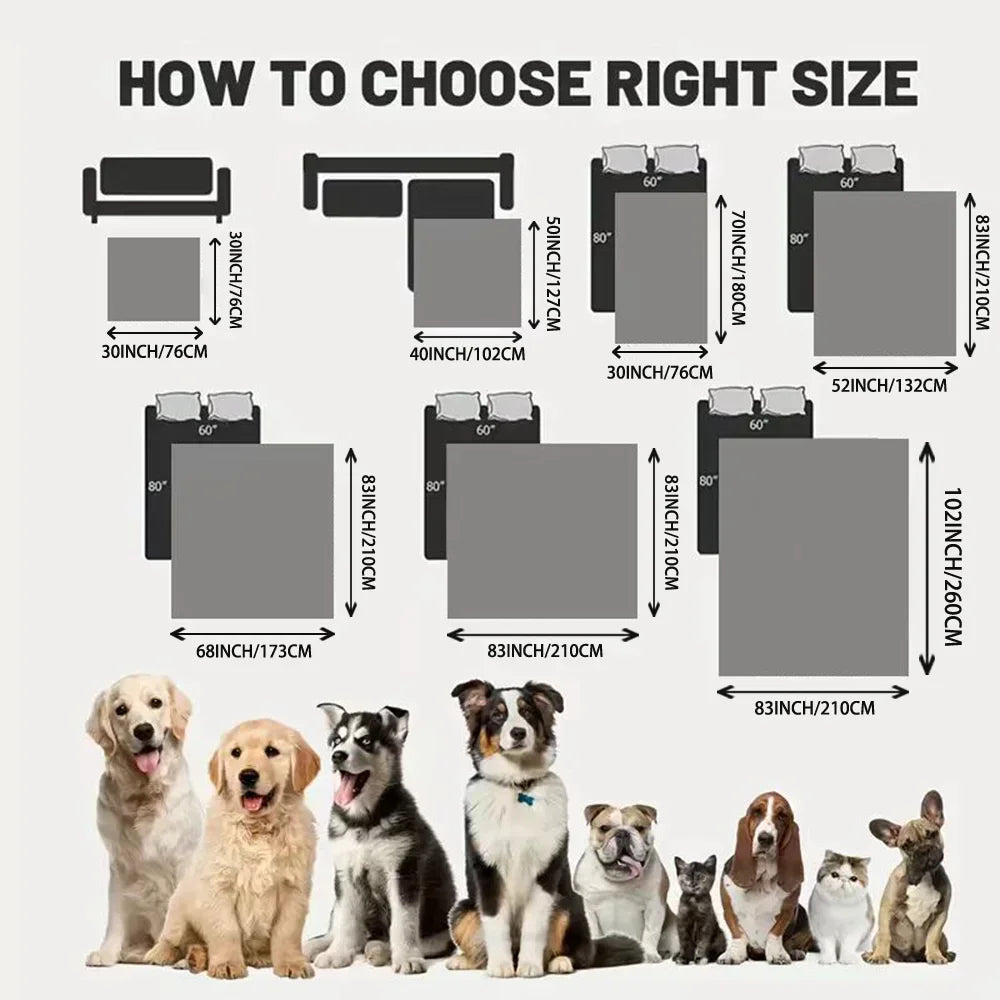 Dirt-Proof Bedspread Waterproof Dog Bed Cover Pet Blanket for Furniture Bed Protector Couch Cover for Dogs Cats Non-Slip Backing