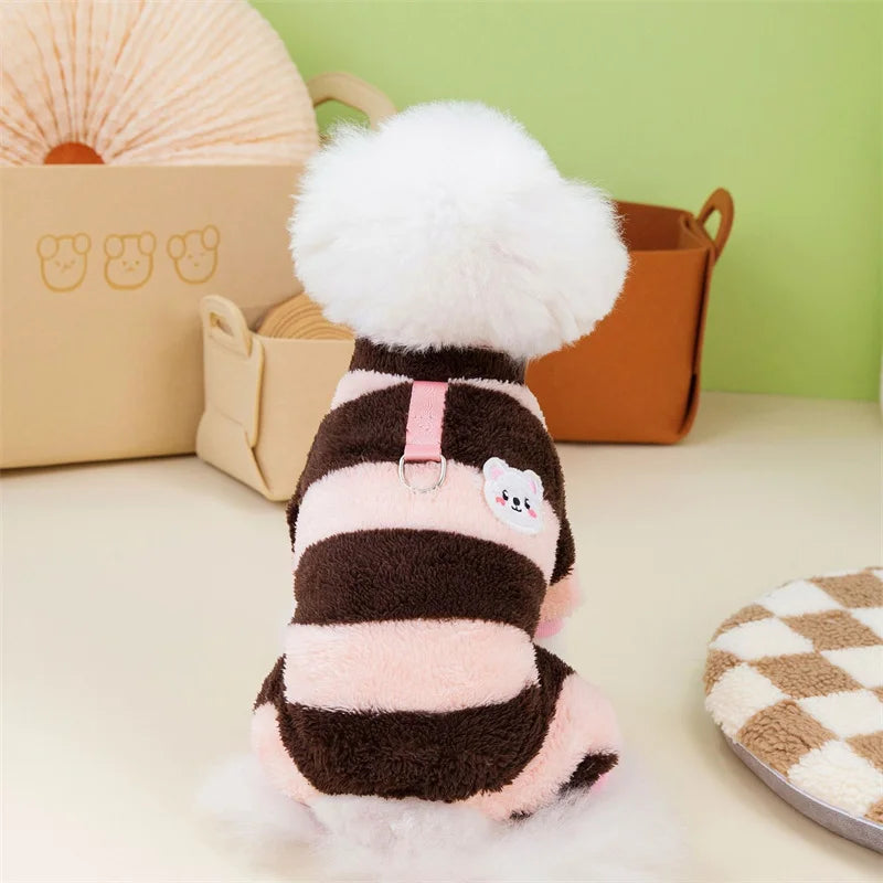 Winter Fleece Dog Jumpsuit Onesie For Small Dogs Shih Tzu Yorkie Pet Clothing Puppy Pajamas Costumes Overalls Outfit Pyjamas XXL