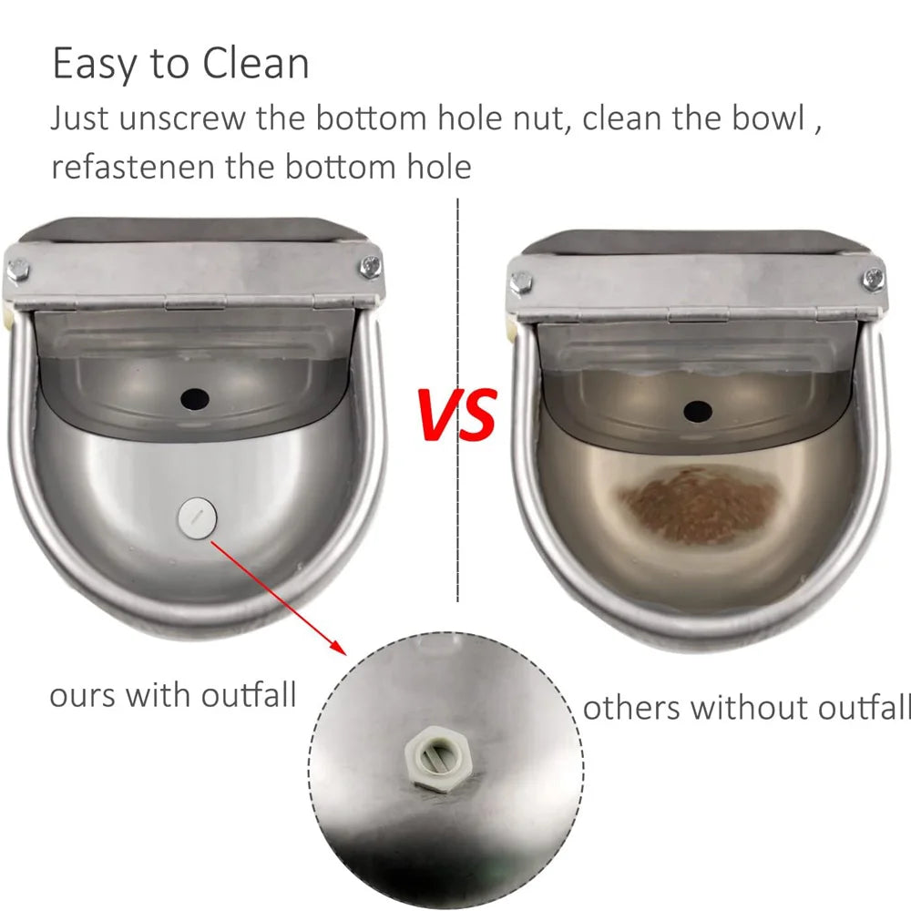 Automatic Water Dispenser for Dog Water, Stainless Steel Drinking Bowl for Farm Livestock Cattle Horse Goat Sheep(Auto-Filling)