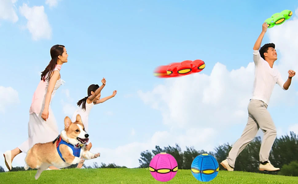 Flying Saucer Bouncing Ball Is A Durable Elastic Fun Dog Pet Toy Suitable for Outdoor Activities Exercise Parent Children Toy