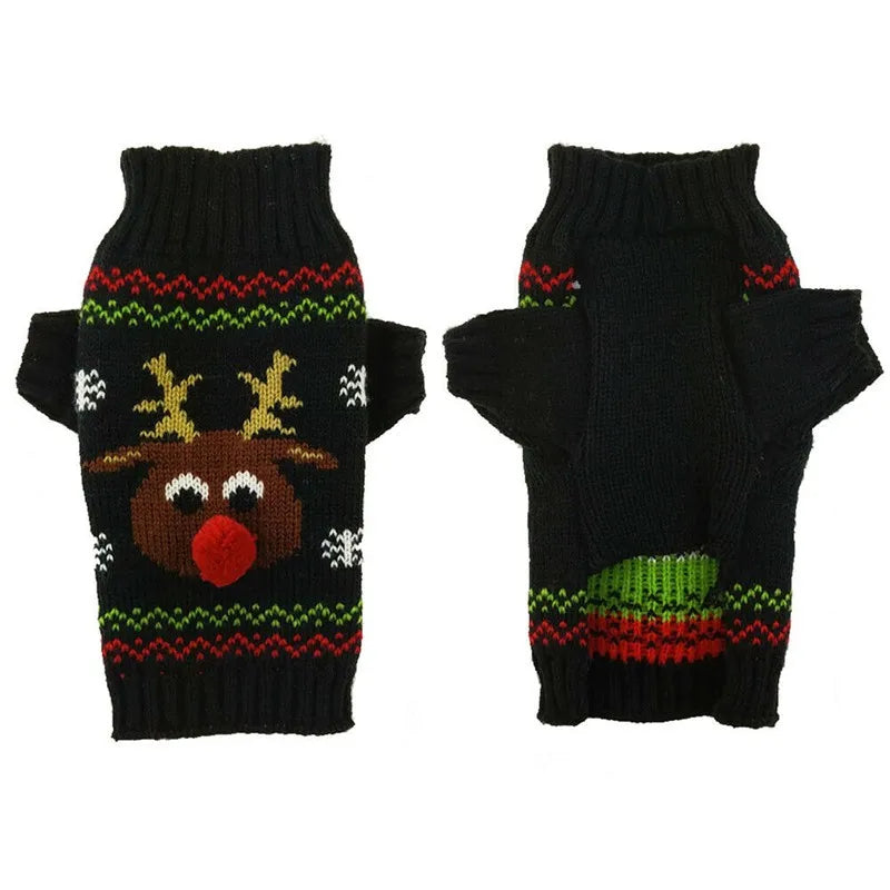 the PAW-LIDAY SWEATER - Christmas Warm Clothes for Dogs, Small/Medium/Large Dog Winter Sweater, Pet Clothing Knitted Coat, Cartoon Striped Big Dog Clothes
