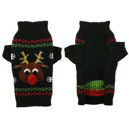 the PAW-LIDAY SWEATER - Christmas Warm Clothes for Dogs, Small/Medium/Large Dog Winter Sweater, Pet Clothing Knitted Coat, Cartoon Striped Big Dog Clothes