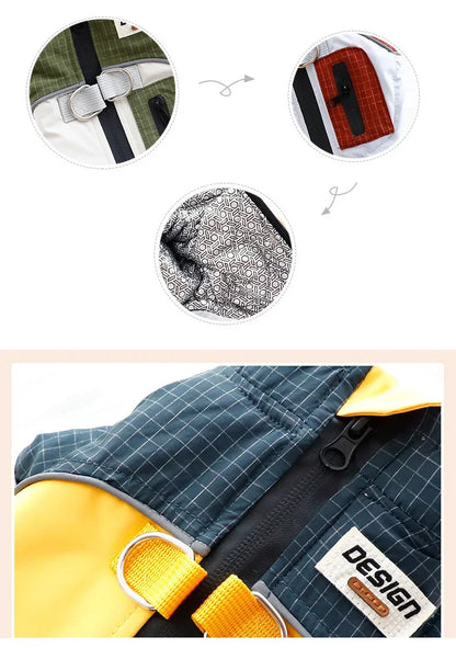 2025 Dog Clothes Winter Thick Functional Travel 3-Proof Down Jacket for Small Dog Cold-Resistant Outdoor Windproof Pet Outfit