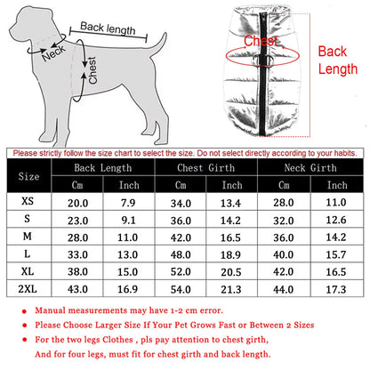 Waterproof Pet Jacket Winter Warm Dog Clothing Outdoor High Neck Vest Coat With D-ring For Small Medium Dogs Cats Chihuahua