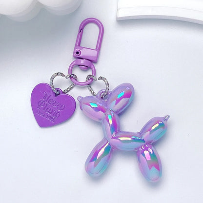 Cute Acrylic Cartoon Balloon Dog Keychains for Women Y2k Bag Pendant Couple Car Key Chains Jewelry Gift Decoration Accessories