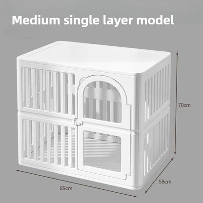 Indoor Dog House Large Space Pet Cage Noiseless Universal Wheel Transparent Dogs Villa Kennel Pet Accessories Products