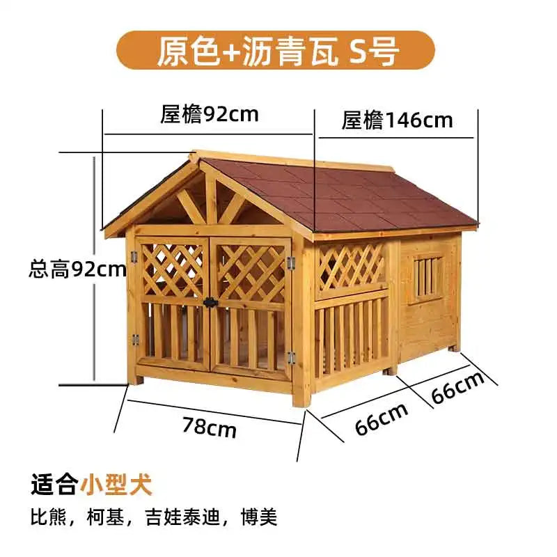 Outdoor rain-proof kennel, large dog house, windproof and warm, universal in all seasons, rain-proof, anti-corrosion and sun-pro