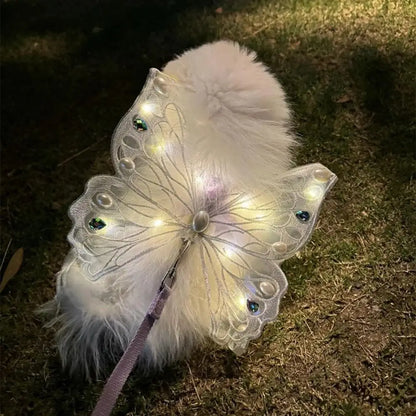 the ANGEL WINGS - Cute Glowing Dog Wing Butterfly for Small/Medium Dog Clothes, Sweet Gift Pet Back Decoration