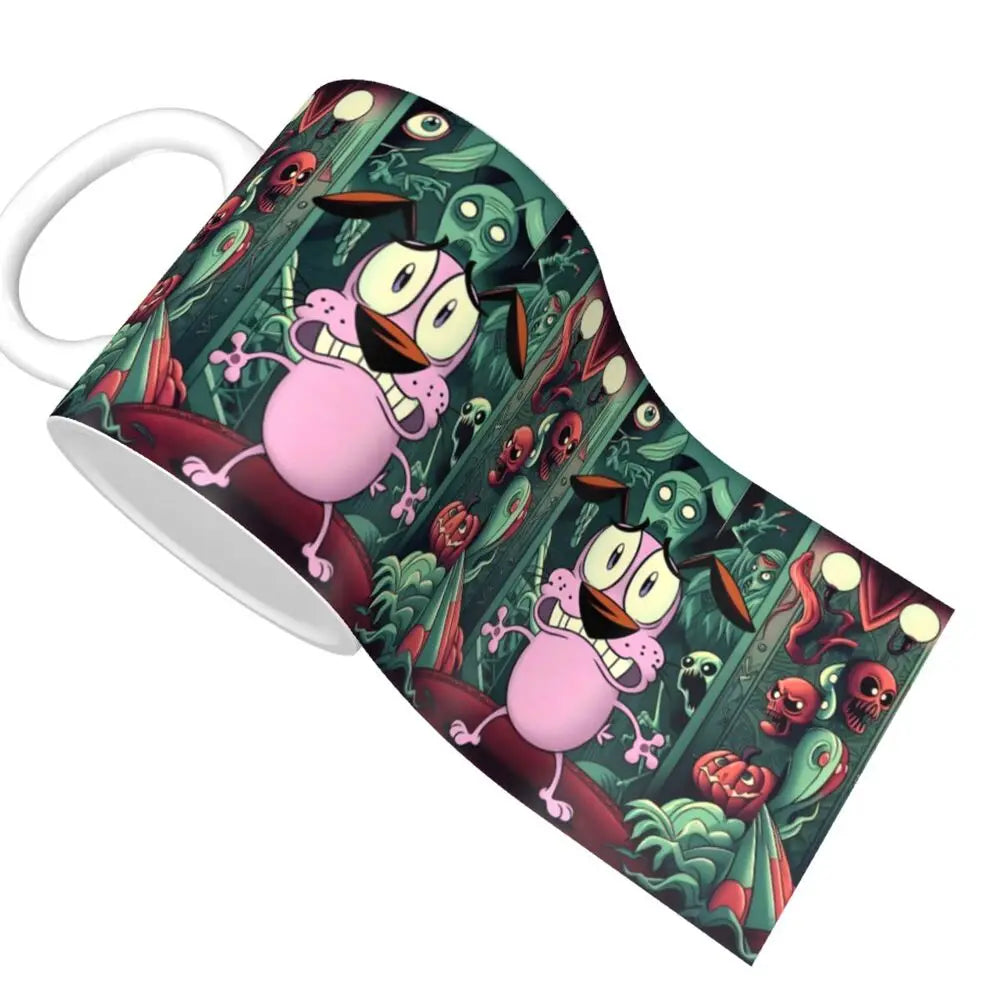 Personalized C-Courage The Cowardly Dog Coffee Mug DIY Ceramic Milk Tea Mug Cup