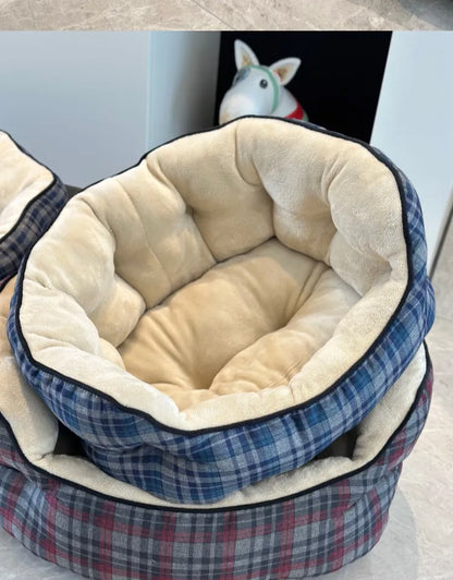 Deep Sleep Dog House High Back Warm Donut Bed for Small Medium Dogs Thick Plush Winter Bed for Teddy French Bulldog Puppies Cats