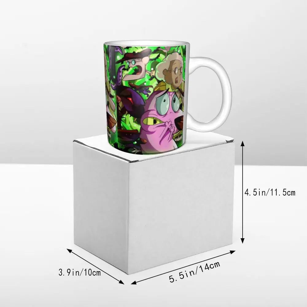 Personalized C-Courage The Cowardly Dog Coffee Mug DIY Ceramic Milk Tea Mug Cup