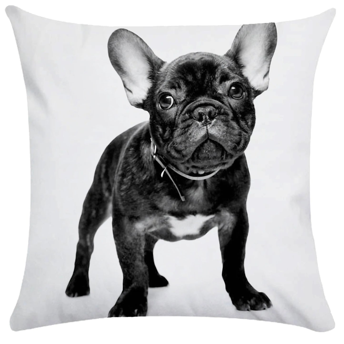 French Bulldog Dog Cushion Covers Dog Painting Pillowcase Decorative Pillow Covers Bedroom Sofa Home Decoration 45X45cm Car Seat