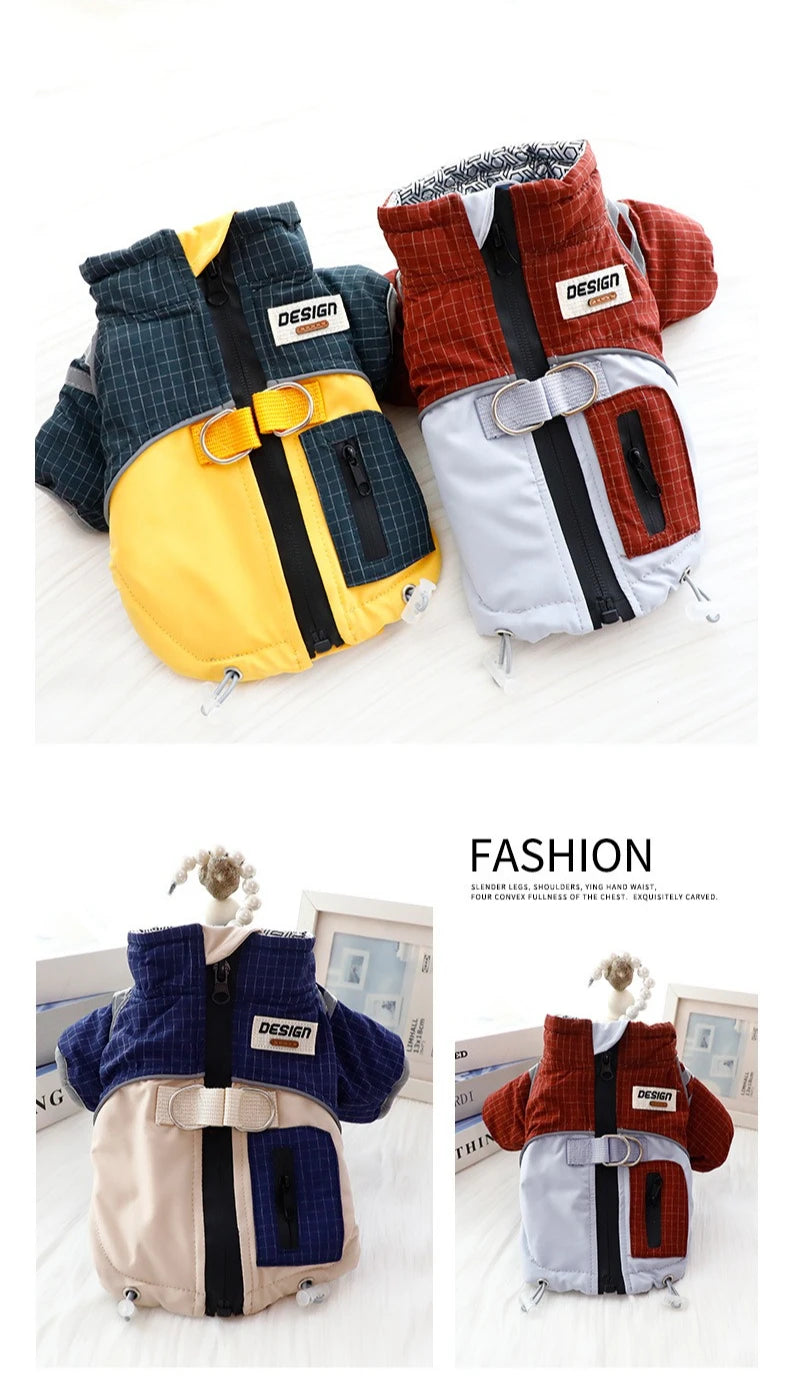 2025 Dog Clothes Winter Thick Functional Travel 3-Proof Down Jacket for Small Dog Cold-Resistant Outdoor Windproof Pet Outfit