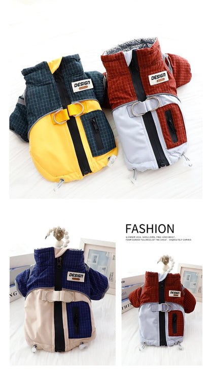 2025 Dog Clothes Winter Thick Functional Travel 3-Proof Down Jacket for Small Dog Cold-Resistant Outdoor Windproof Pet Outfit