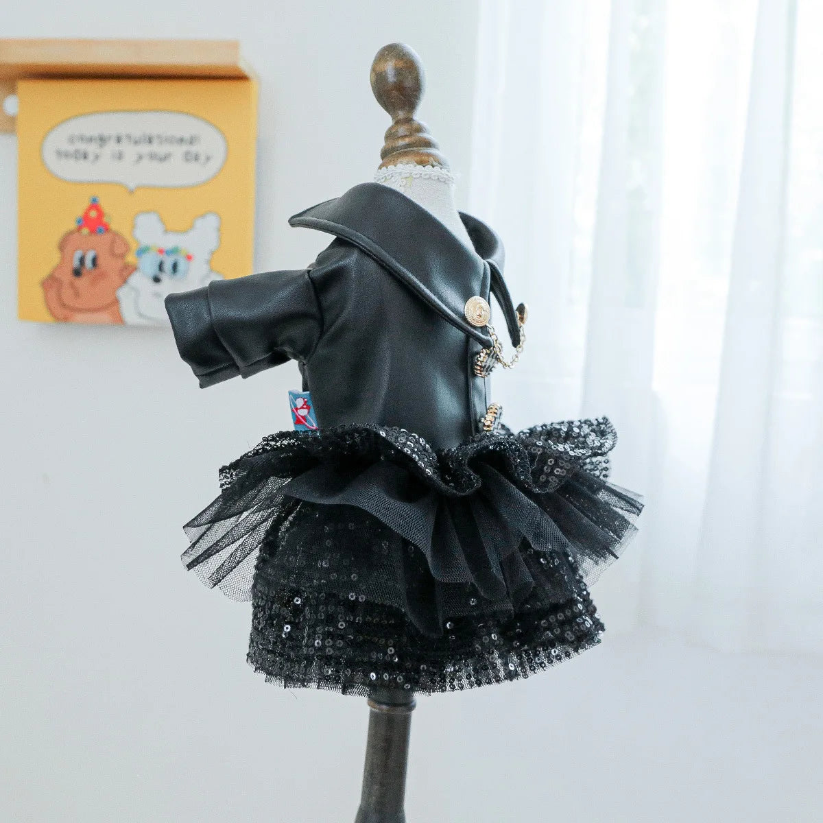 Luxury Brand Dog Clothes Puppy Princess Black Leather Waterproof  Autumn Winter Pet Outfit Girl Boy Coat XS XL Elegant Costumes